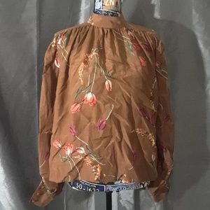 BEAUTIFUL H&M Floral Printed Mock Neck Blouse